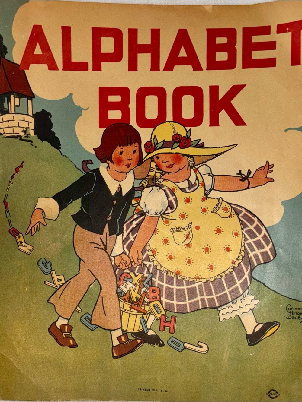Vintage 1934 Saalfield Alphabet Book Corinne Ringel Bailey Illustrated ABC